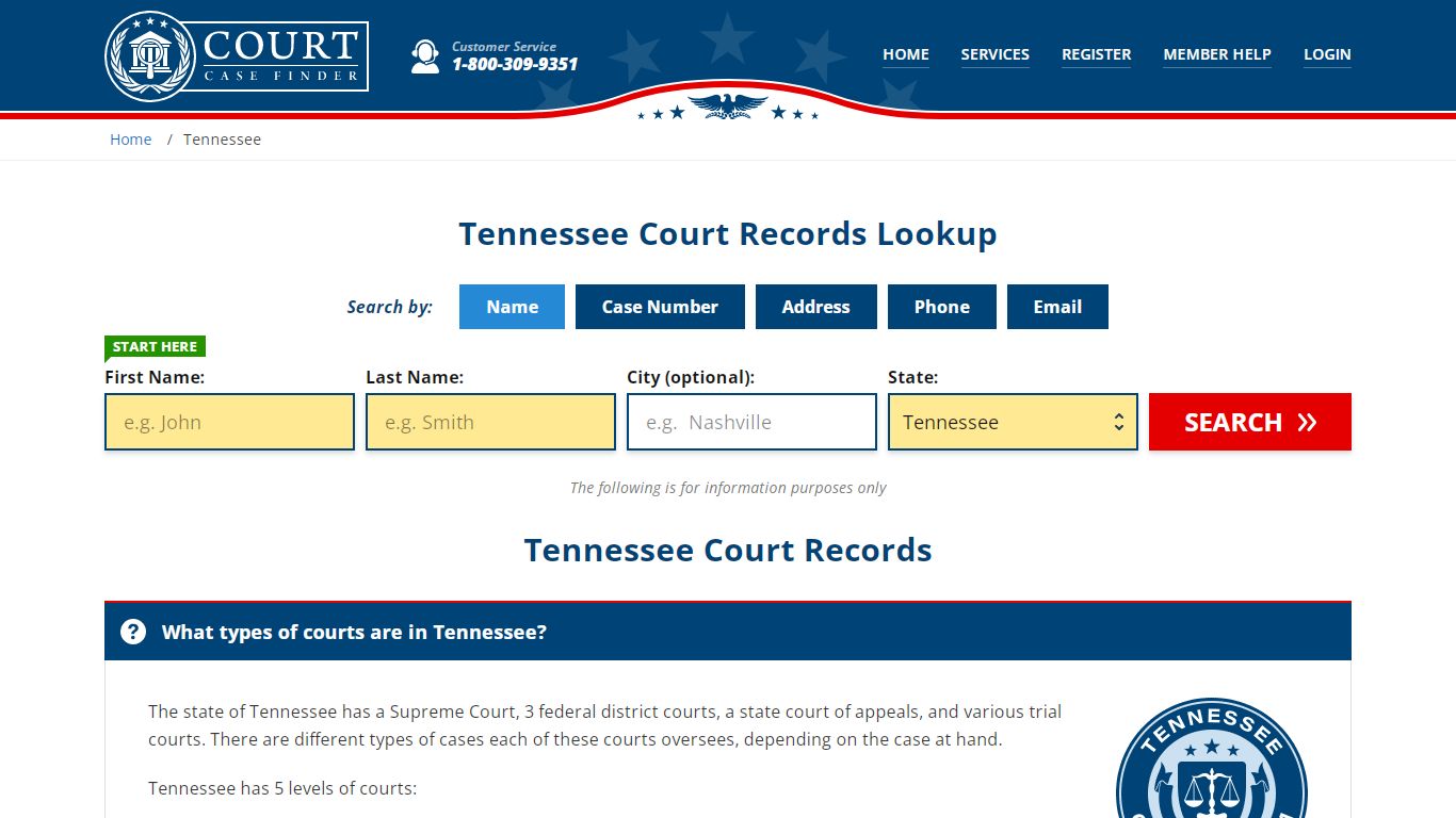 Tennessee Court Records Lookup - TN Court Case Search
